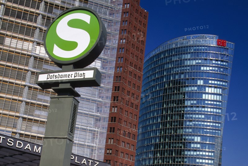 GERMANY, Berlin, S Bahn or Railway station sign in Potsdamer Platz