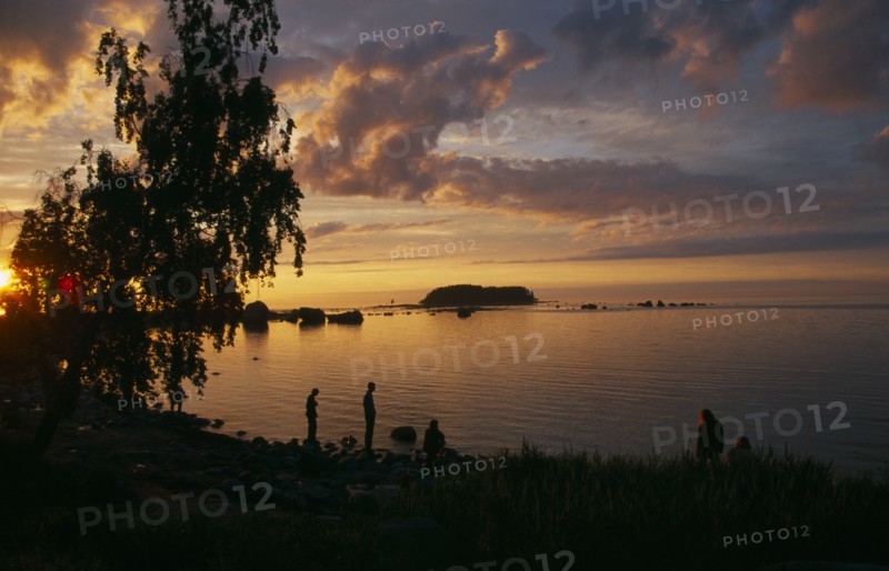 ESTONIA, Lahemaa National Park, View of the sunset on the longest day