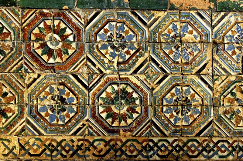 SPAIN, Andalucia, Seville, The Royal Alcazar tile detail