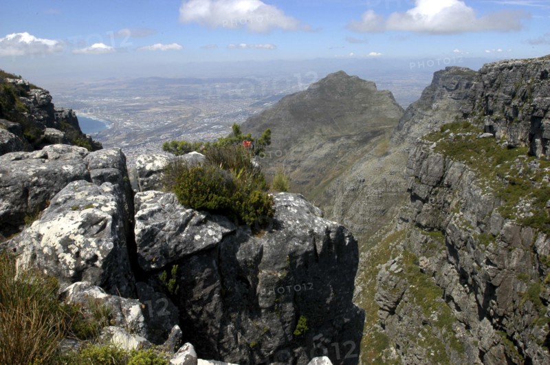 SOUTH AFRICA, Western Cape, Cape Town, The rocky summit of Table Mountain