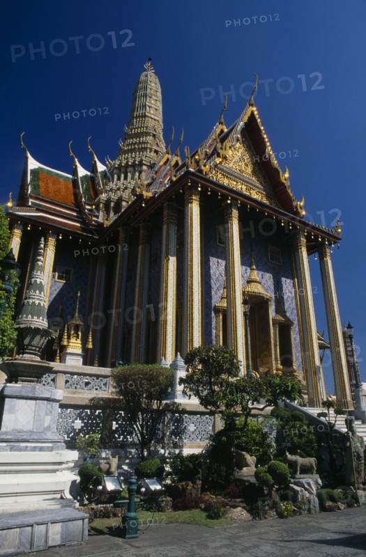 THAILAND, Bangkok, Grand Palace exterior. The Royal Pantheon entrance