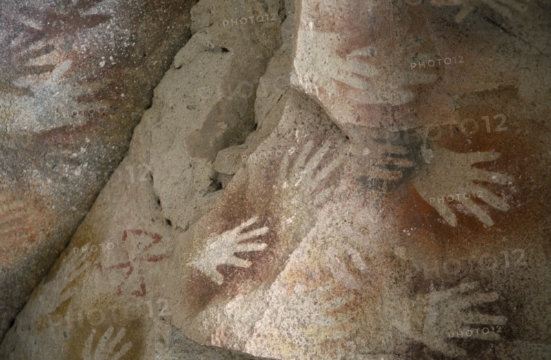 ARGENTINA, Patagonia, Santa Cruz Province, "Ancient cave paintings in Cueva de los Manos, or Cave of the Hands."