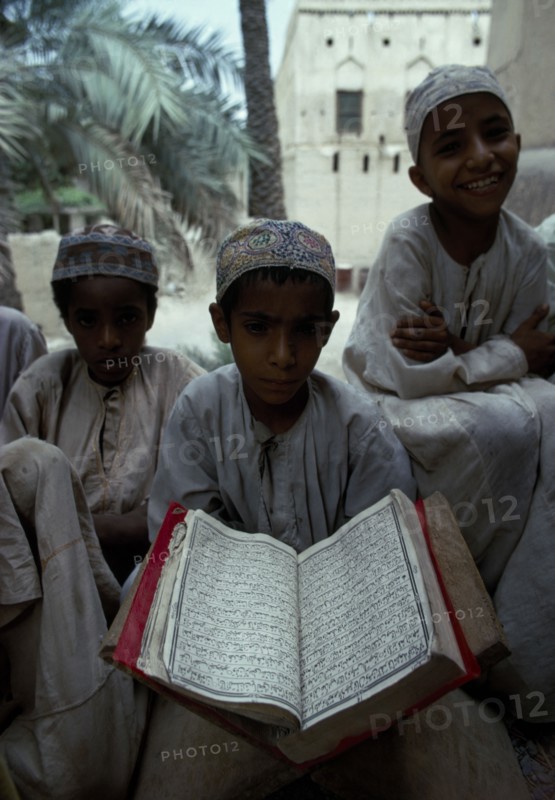OMAN, North, Rostaq, Boys at Koranic school