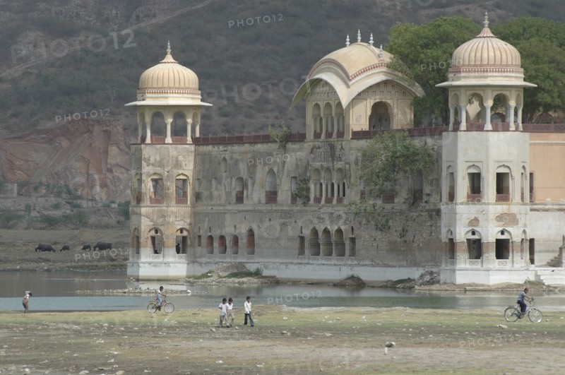 INDIA, Rajasthan, Jaipur, Jal Mahal or the Water Palace situated in the Man Sagar Lake