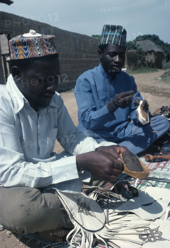 NIGERIA, Jos, Leather workers