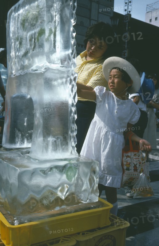 JAPAN, Honshu, Tokyo, Ice sculptor