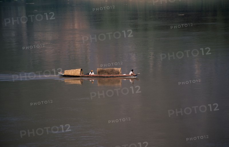 LAOS, Luang Prabang, Mekong River, Boat on the Mekong River