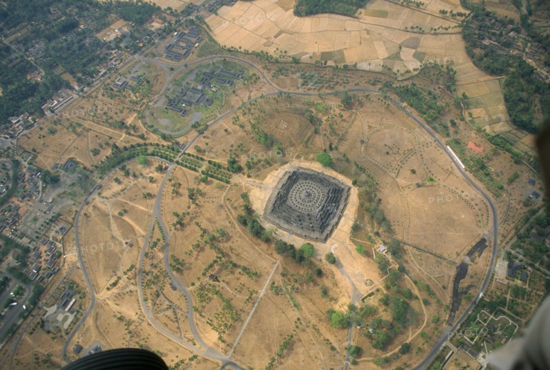 INDONESIA, Java, Borobadur aerial view