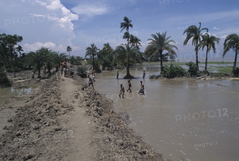 BANGLADESH, Bhola, Emergency embankment against flooding