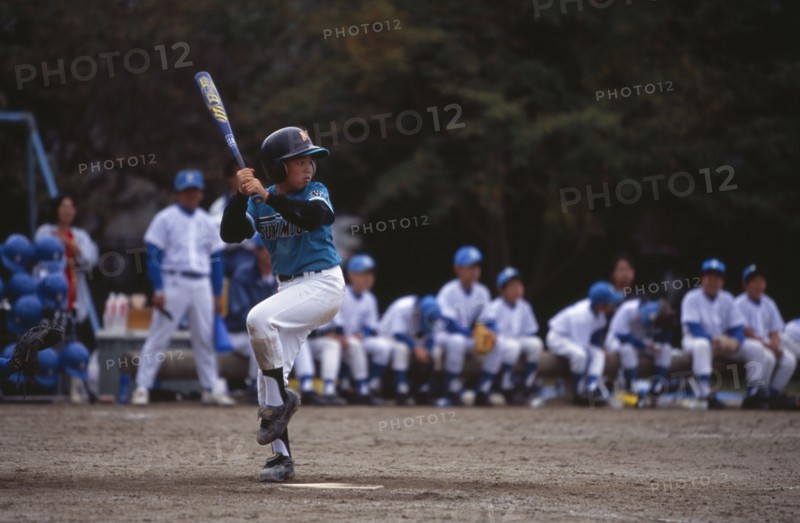 JAPAN, Honshu, Tono, Young boys playing baseball