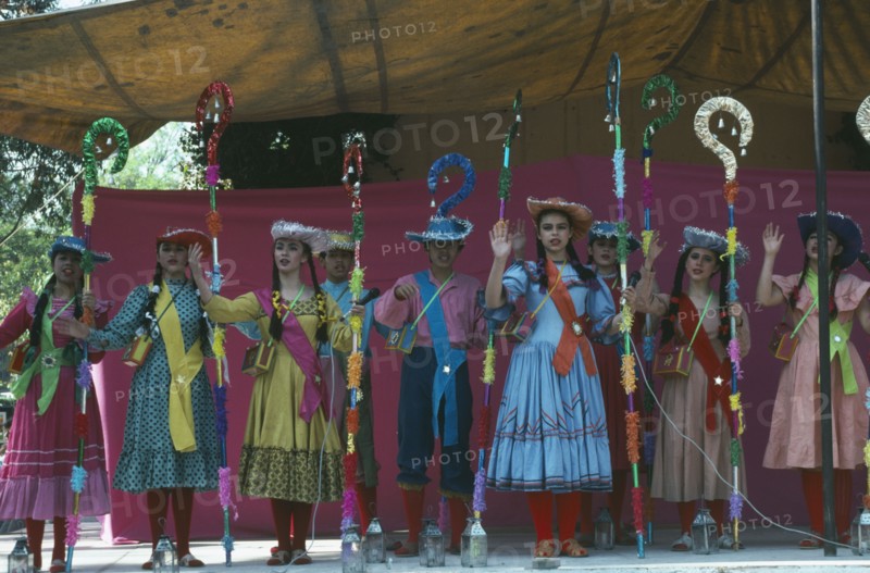 MEXICO, Mexico City, Patorelas re-enact the nativity to celebrate christmas