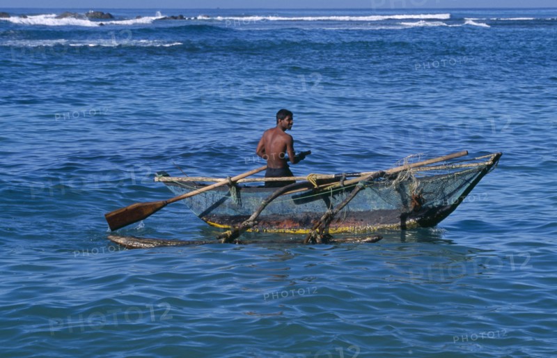 SRI LANKA, Mirissa, Fishing boat at sea