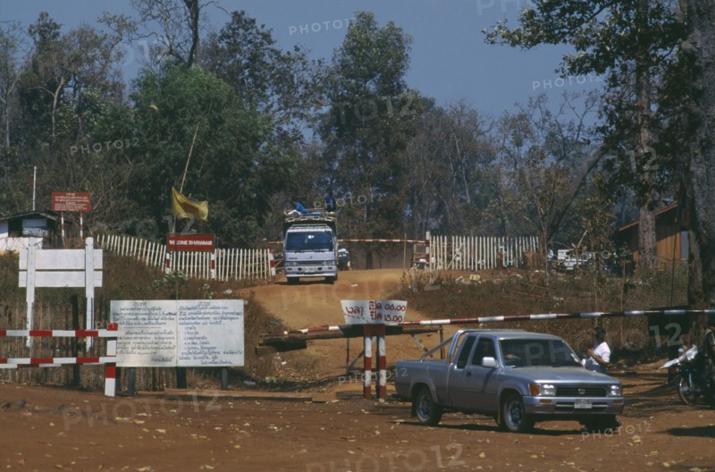 THAILAND, Chiang Mai Province, Thai Burma border crossing check point near Muang Nga