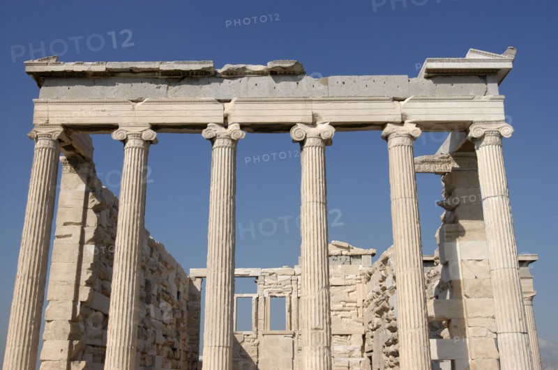 GREECE, Athens, Acropolis. Columns of the Erechtheion ruins