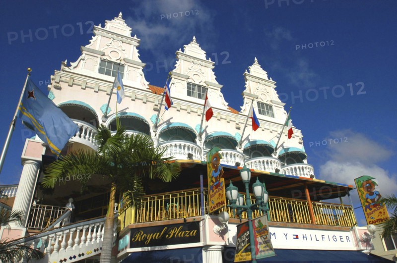 WEST INDIES, Dutch Antilles, Aruba, Oranjestad. Royal Plaza Mall in the downtown area