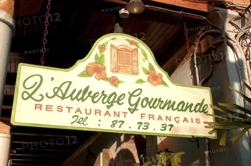 WEST INDIES, St Martin, French restaurant sign