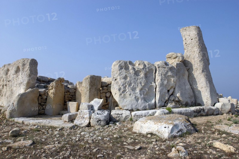 MALTA, Mnajdra , Ruins of the megalithic temple site dating from circa 3000BC