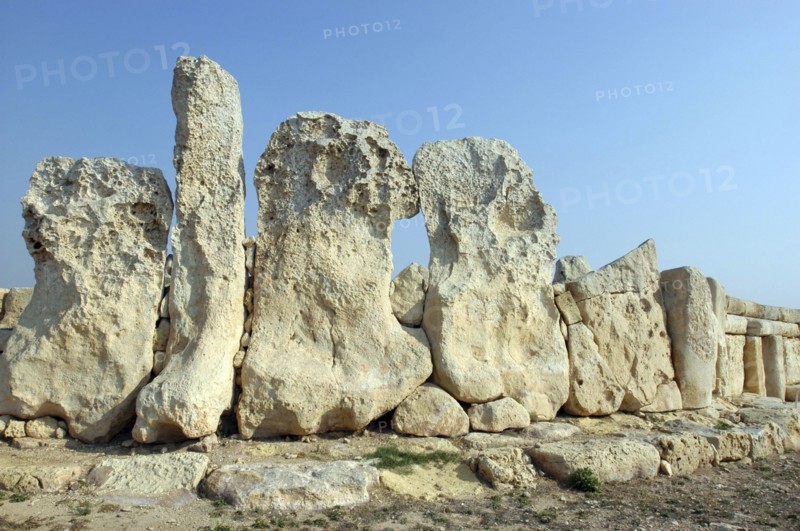 MALTA, Mnajdra , Ruins of the megalithic temple site dating from circa 3000BC