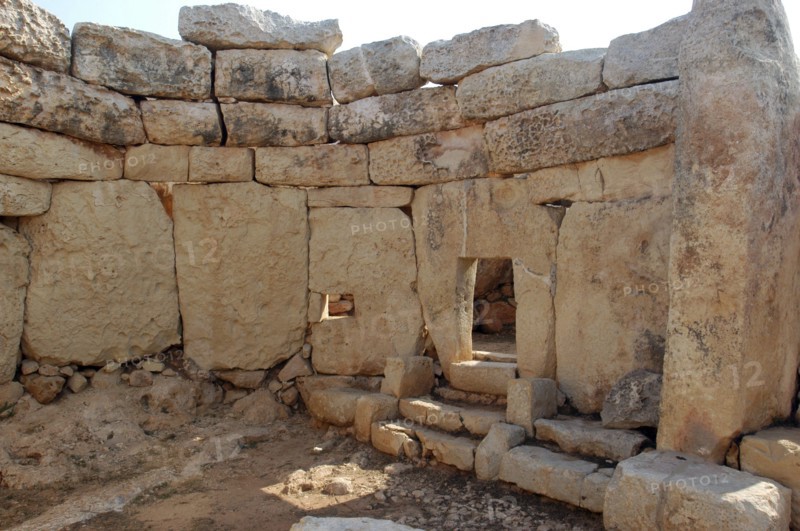MALTA, Mnajdra , Ruins of the megalithic temple site dating from circa 3000BC