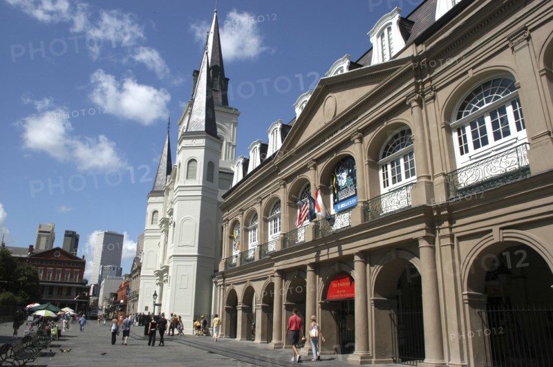 USA, Louisiana, New Orleans, French Quarter. The Louisiana State Museum Cabildo on Jackson Square