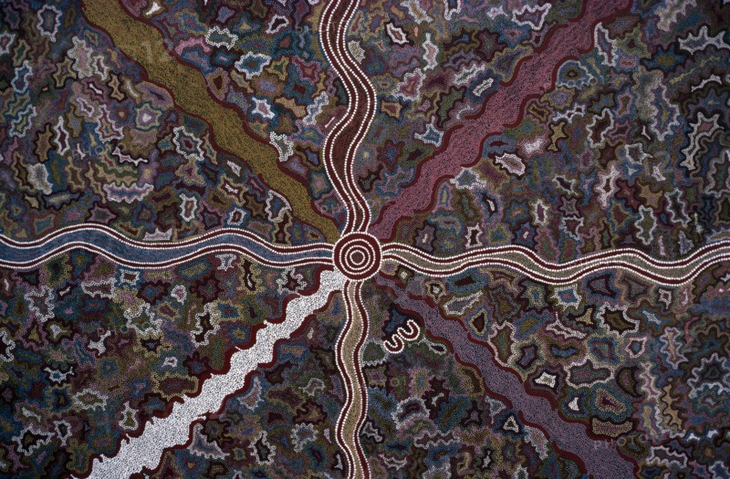 AUSTRALIA, Aboringine Art, Detail of Aboriginal design exhibited at Brisbane Expo 1988