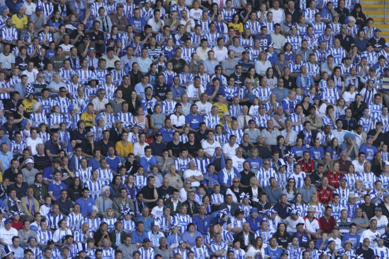 SPORT, Crowds, Brighton and Hove Albion fans at the Millennium stadium Cardiff.