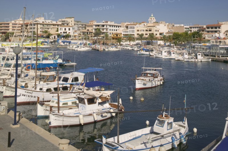 SPAIN, Balearic Islands, Majorca , The harbour at Cala Ratjada.