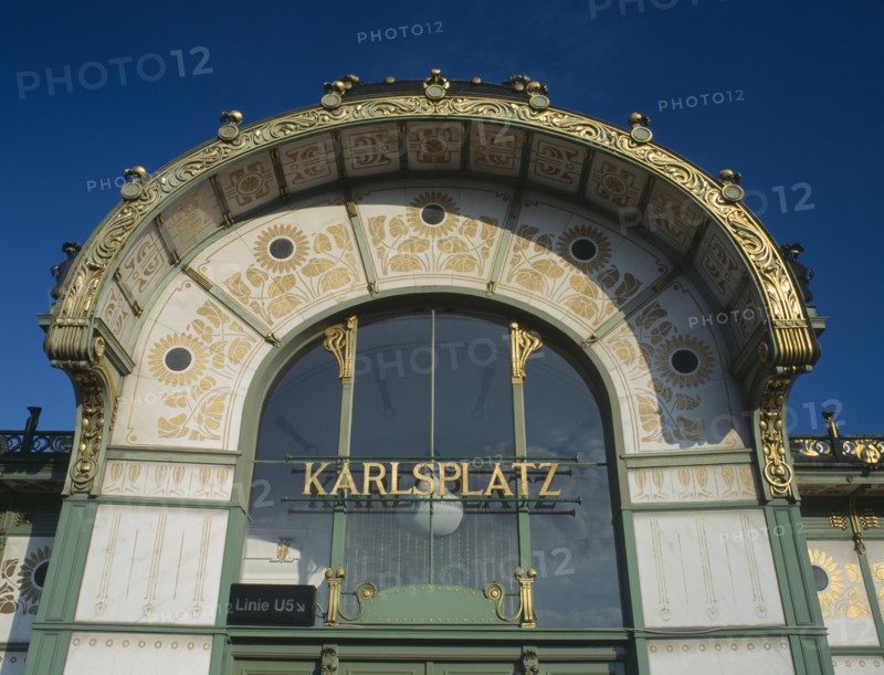 AUSTRIA, Vienna, Karlsplatz Pavilion underground railway entrance by Otto Wagner