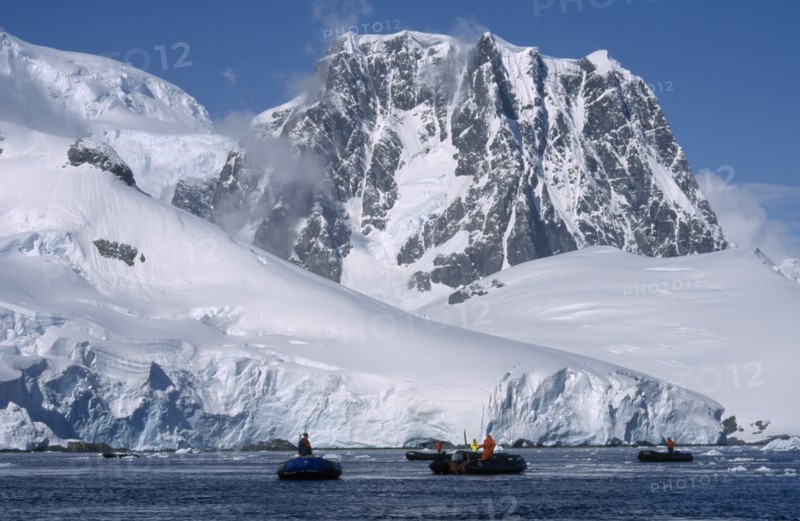 ANTARCTICA, Antarctic Peninsula, Zodiac operations taking tourists to remote areas.