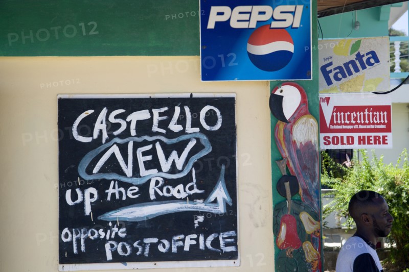 WEST INDIES, St Vincent & The Grenadines, Union Island, Signs on a Clifton shop