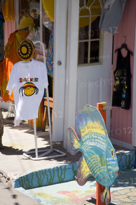 WEST INDIES, St Vincent & The Grenadines, Union Island, Tourist goods for sale in Clifton