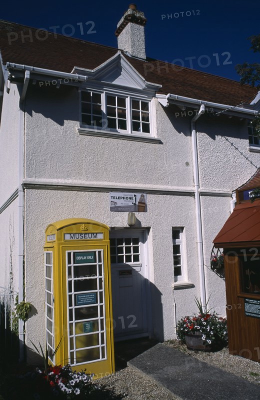 UNITED KINGDOM, Channel Islands, Guernsey, Castel. Telephone museum. Traditional yellow phone box