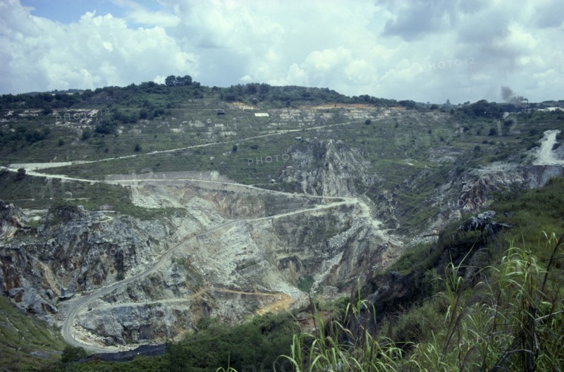 MALAYSIA, Sungai Besi, Elevated view over huge open cast tin mine.