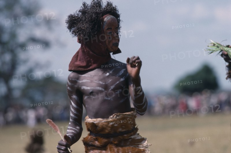 CONGO, Gungu, Bapende tribe masked dancer at Gungu Festival.