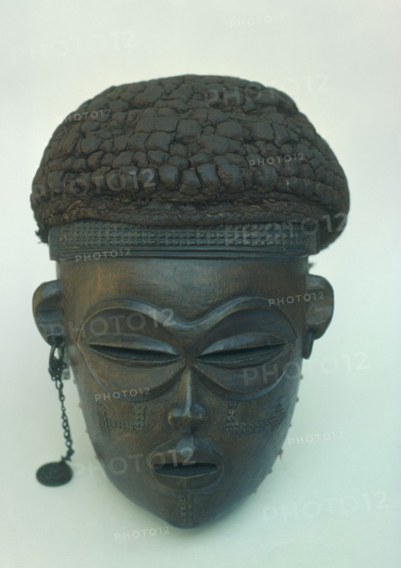 ANGOLA, Mask, Mukishiwa Qhwu Tchokwe carved wooden mask.