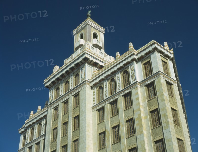 CUBA, Havana, Former headquaters of the Bacardi company now restored for use as offices. View of the Art Deco style building.
