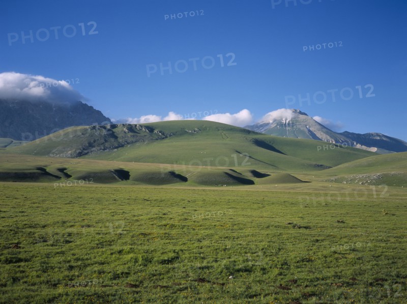 ITALY, Abruzzo, Sasso di Italia, "Campo Imporatore, eroded Moraine alps left by glacial action"
