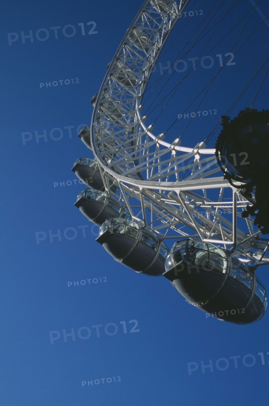 ENGLAND, London, British Airways London Eye. View of the capsukes decending at the end of the ride.
