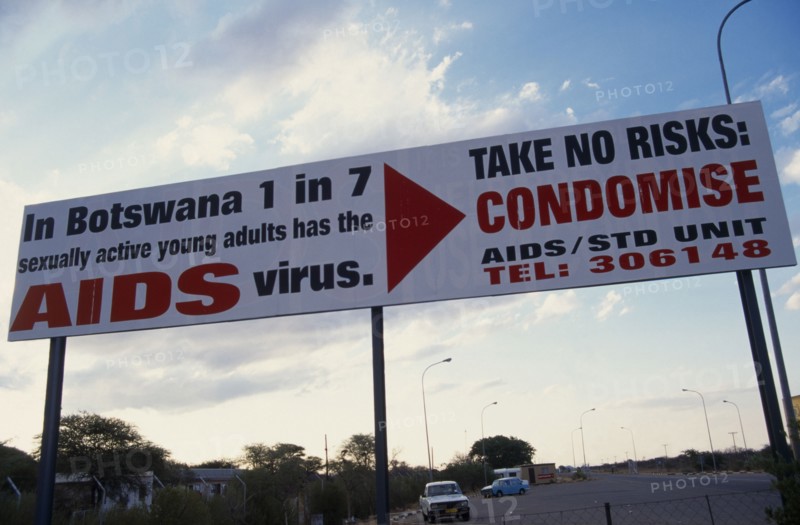 BOTSWANA, Medical, Hoarding with AIDS awareness message.
