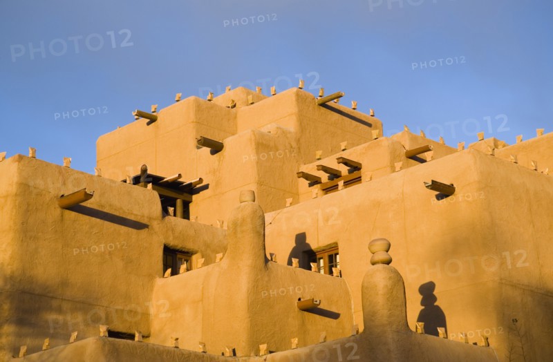 USA, New Mexico, Santa Fe, The adobe Pueblo Revival style Inn and Spa on Loretto