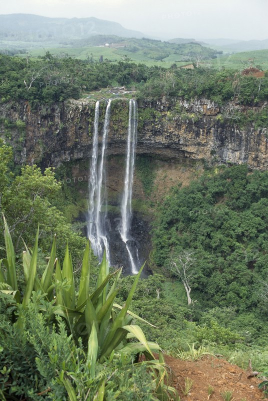 MAURITIUS, Chamarel , The Chamarel Falls dropping from a height of 83 metres.