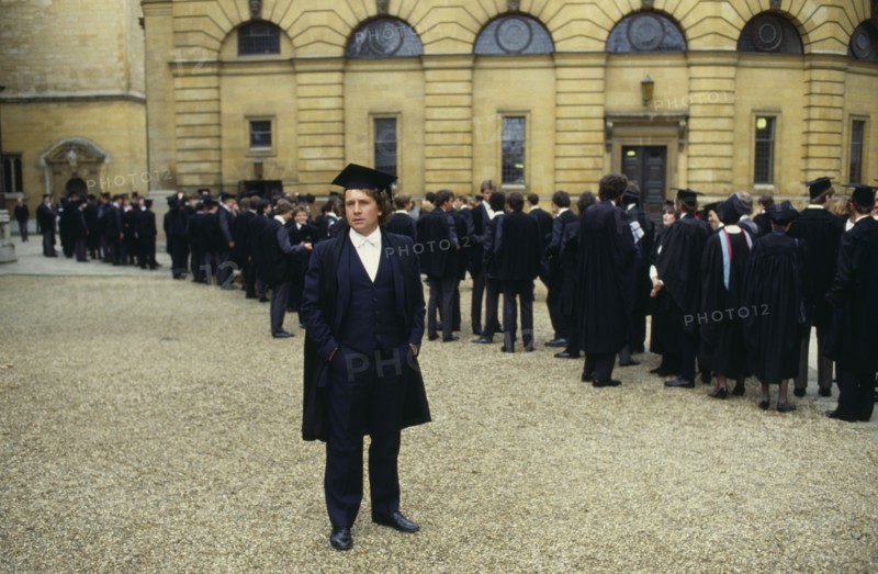 ENGLAND, Oxfordshire, Oxford, Students attending matriculation ceremony.