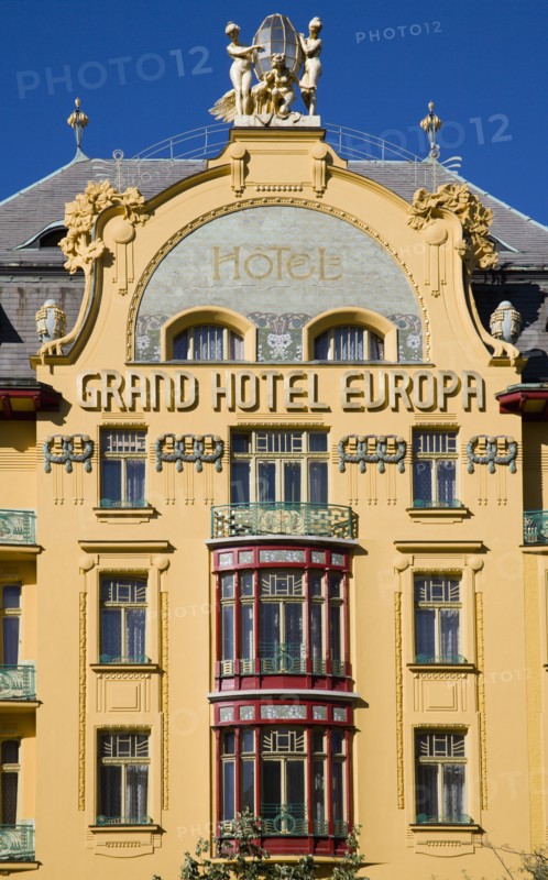 CZECH REPUBLIC, Bohemia, Prague, The Art Nouveau Hotel Europa in Wenceslas Square in the New Town