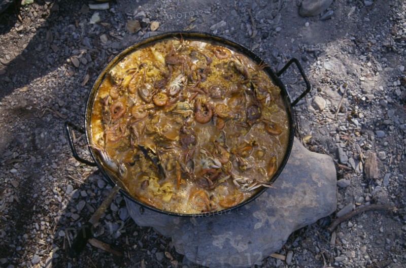 SPAIN, Andalucia, Food, Dish of paella.