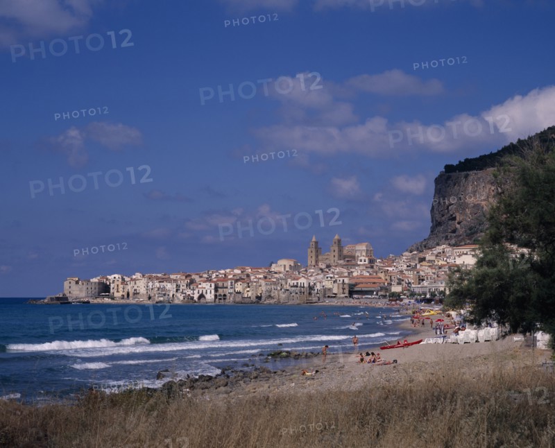 ITALY, Sicily, Palermo , "Cefalu, ancient city on the North coast with beach on the Tyrrhenian Sea"