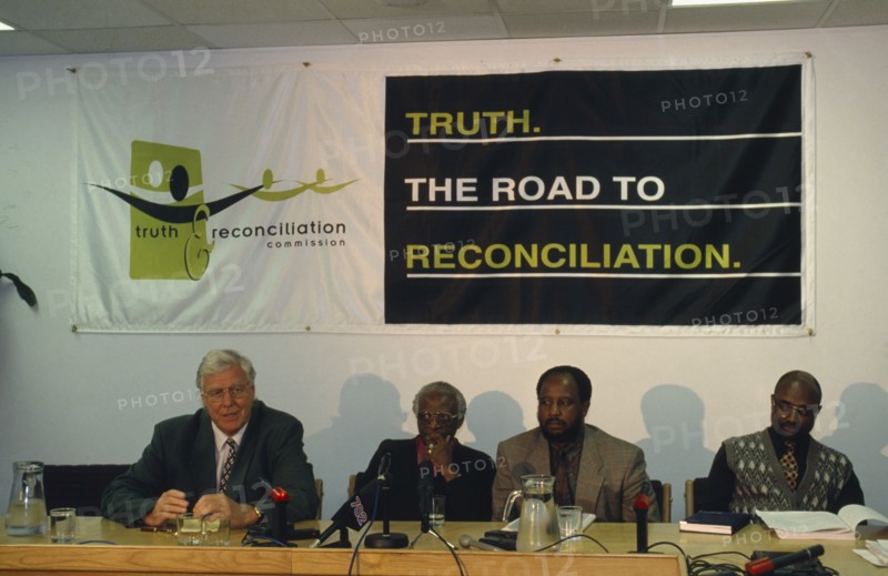 SOUTH AFRICA, Western Cape, Cape Town, TRC Truth and Reconciliation Commission press conference.  The TRC was a court like body assembled after the end of apartheid to hear all victims of violence.