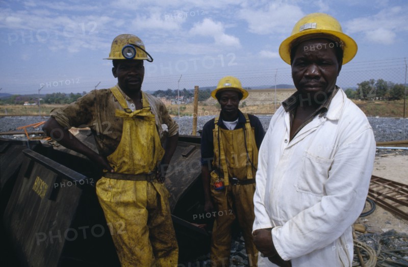 ZIMBABWE, Mashonaland East, Arcturus, Miners from the Metallon Gold Zimbabwe Arcturus gold mine.