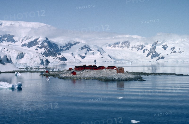 ANTARCTICA, Peninsula Region, Paradise Bay, Chilean station Gonzales Videla refurbished in 1992