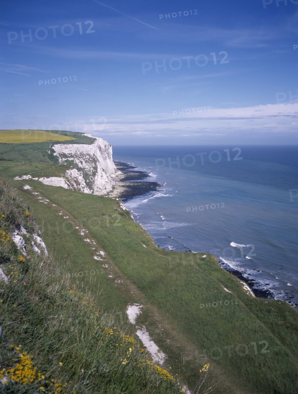 ENGLAND, Kent, Dover, "View along the white cliffs, English Channel"
