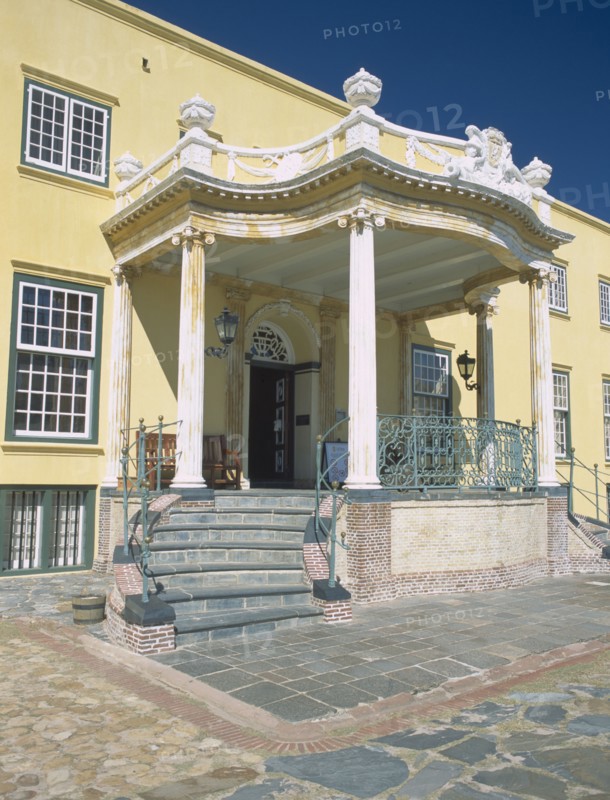 SOUTH AFRICA, Western Cape, Cape Town, The Castle of Good Hope. Yellow Colonial building with steps leading to The Kat Balcony where historically proclamations where made.